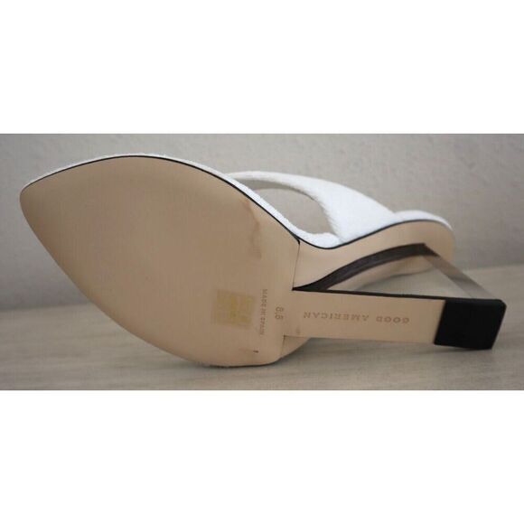 Good American Women's Sz 8.5 White Terry Cinder F*cking-Rella Wedge Sandals - Picture 6 of 7